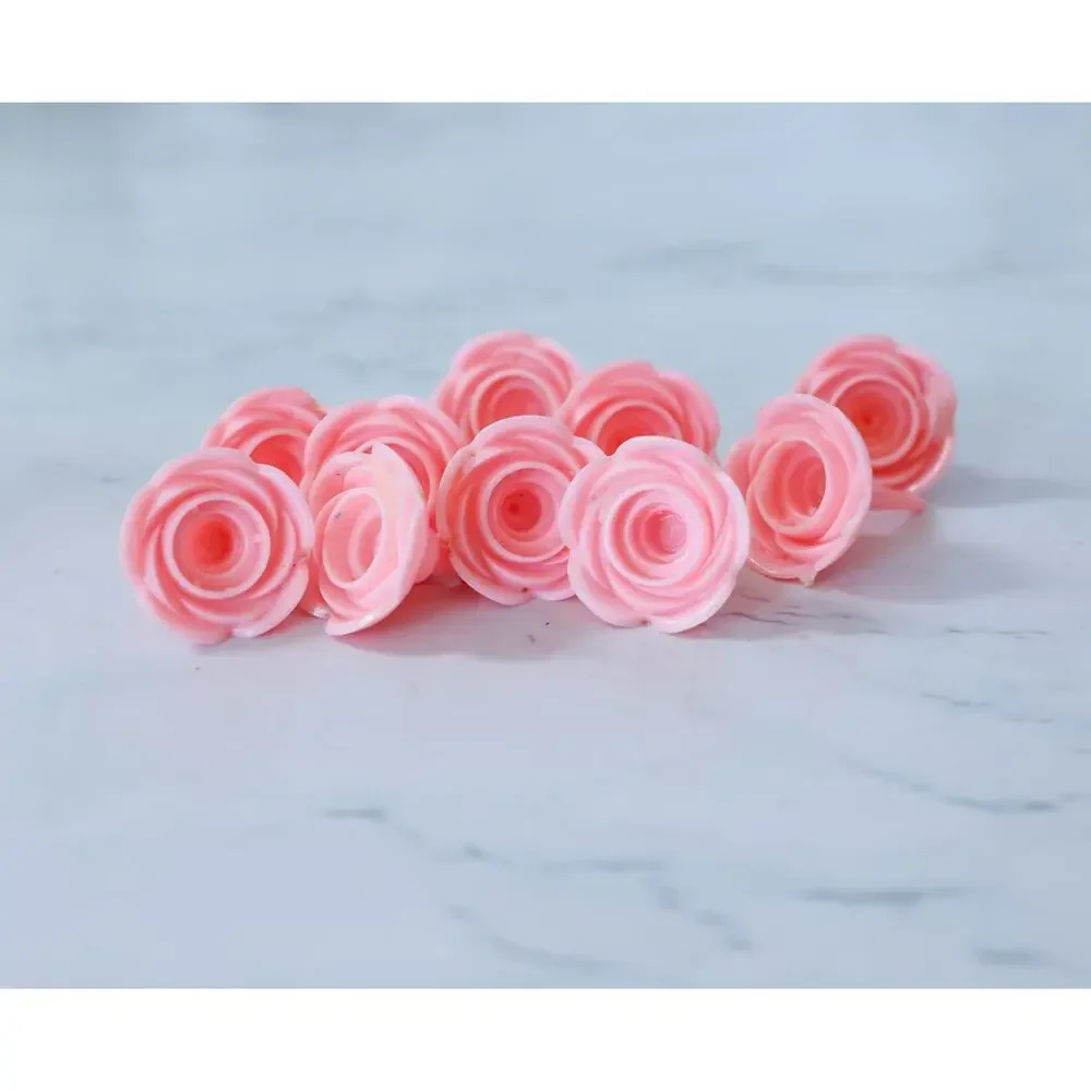 VTG Set of 14 Floral Rose Cake Toppers Candle Holders Retro MCM Birthday Decor
